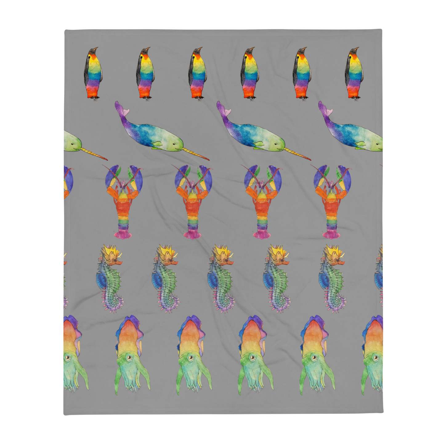 Rainbow Animal Throw Blanket