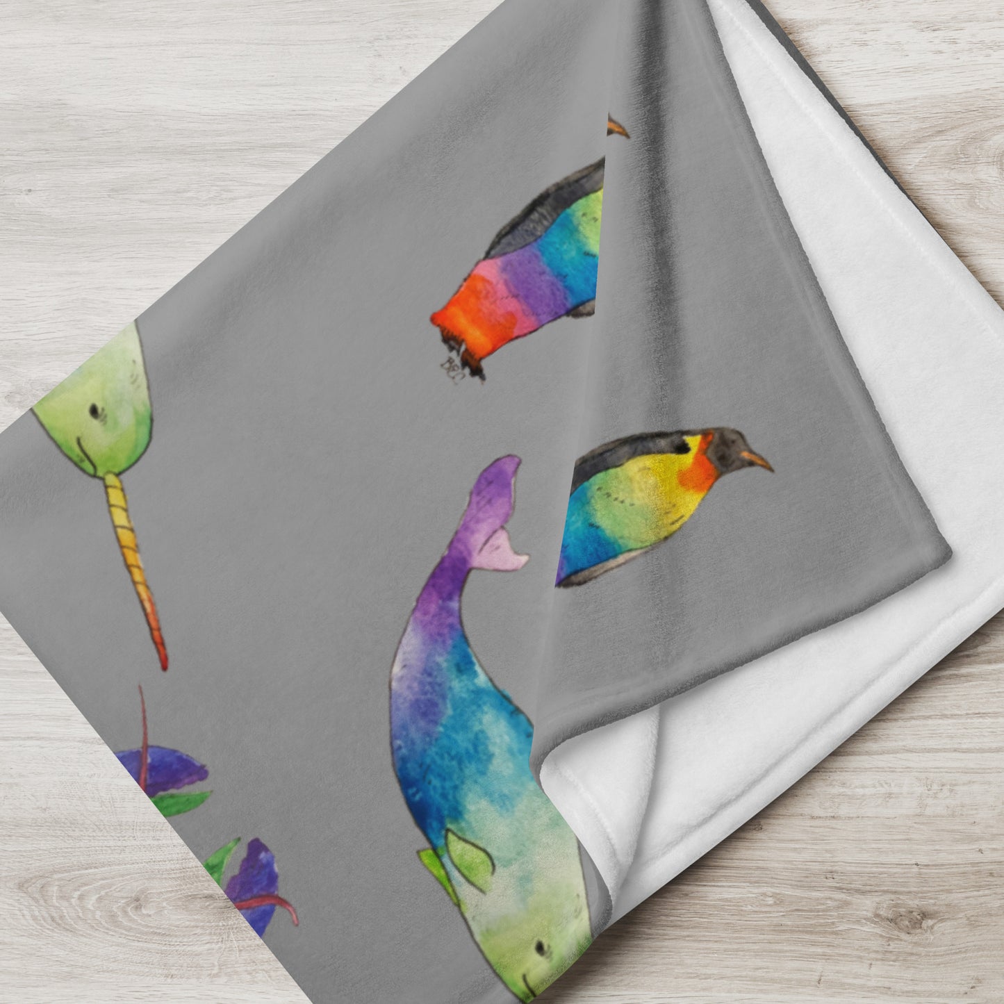 Rainbow Animal Throw Blanket