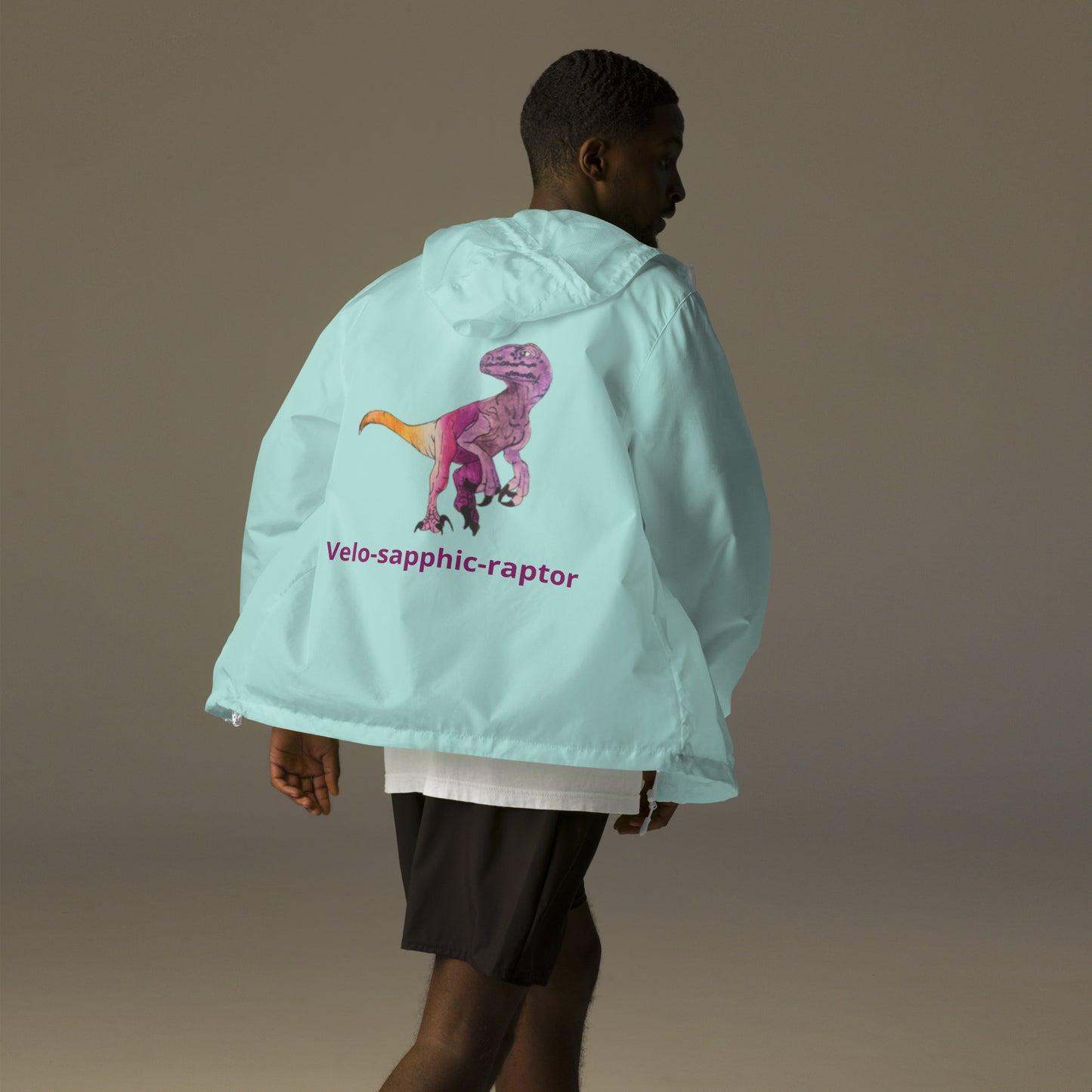 Unisex lightweight Velo-sapphic-raptor zip up windbreaker