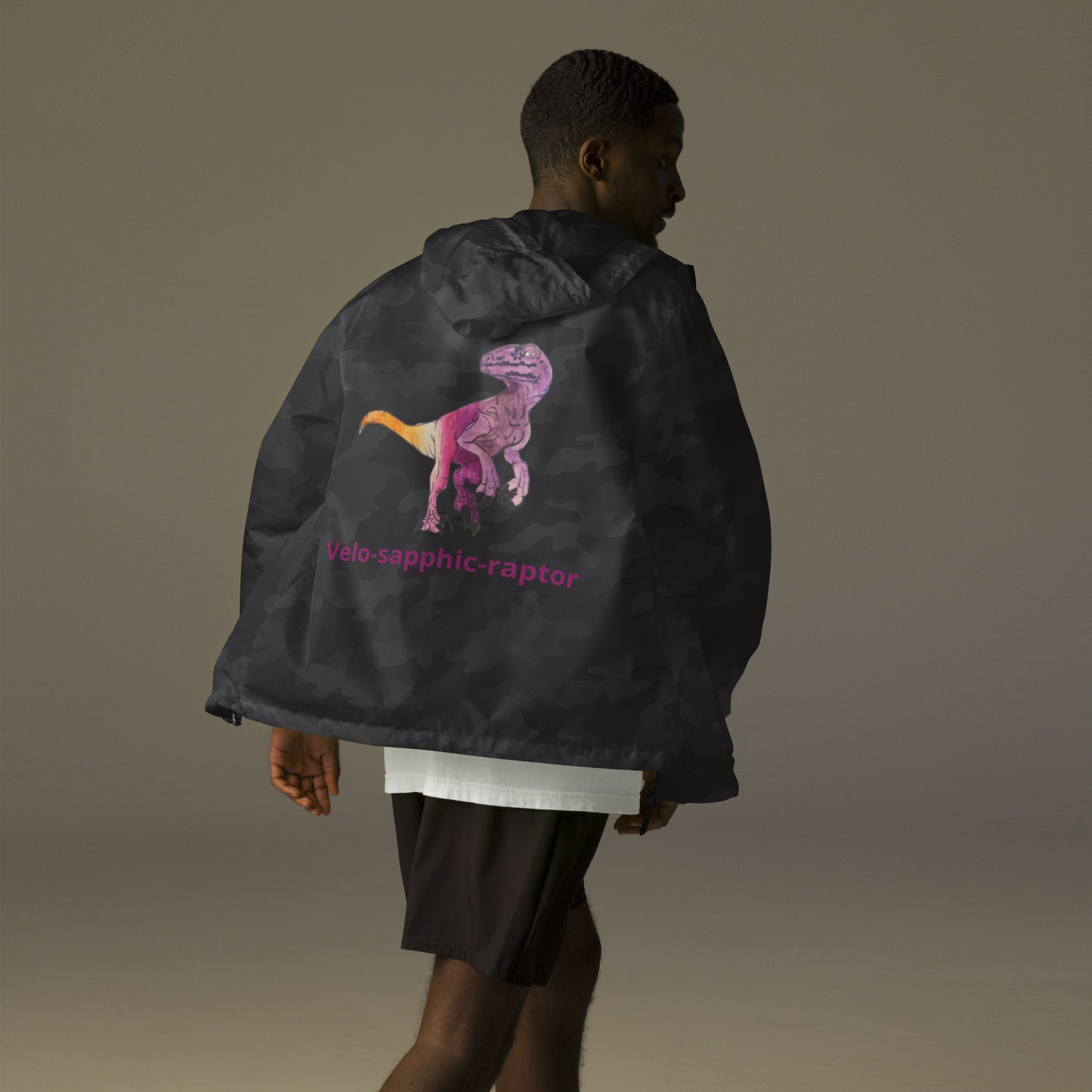 Unisex lightweight Velo-sapphic-raptor zip up windbreaker
