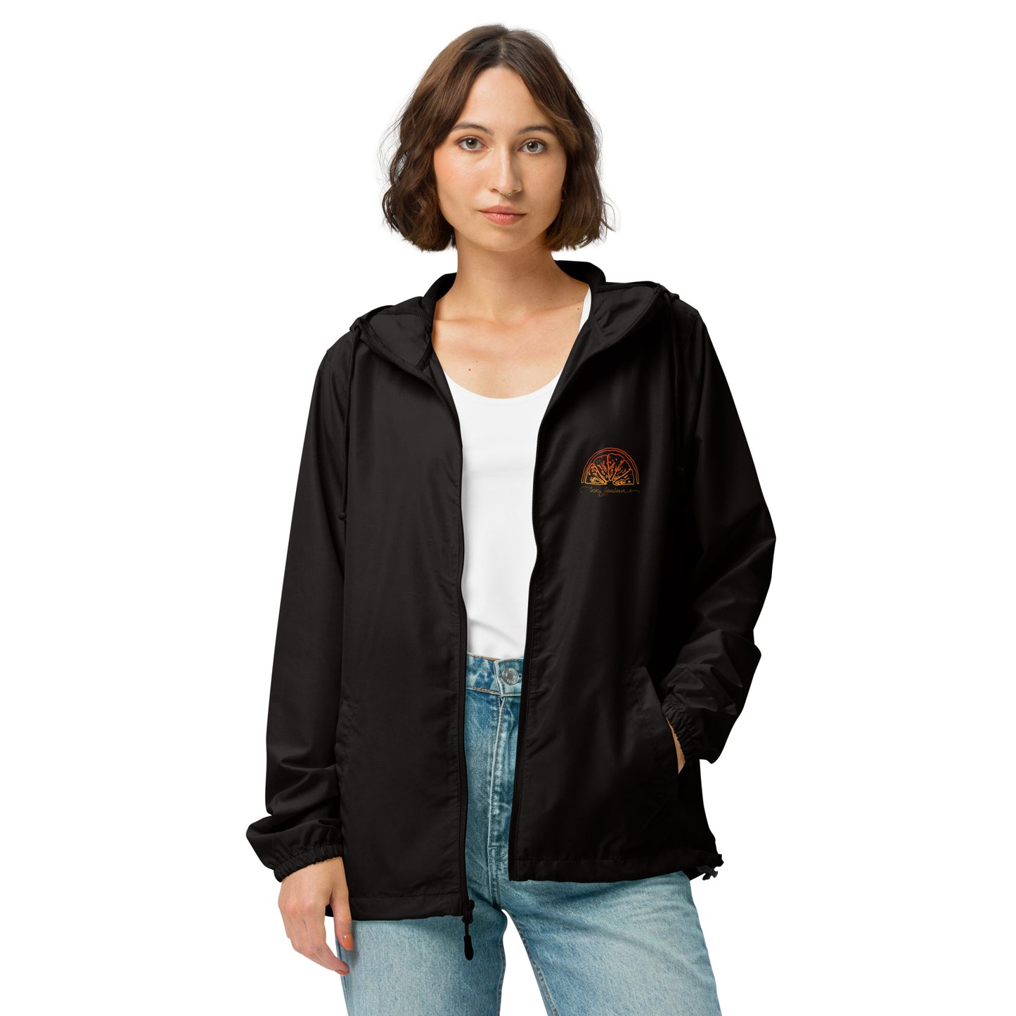 Unisex lightweight Velo-sapphic-raptor zip up windbreaker