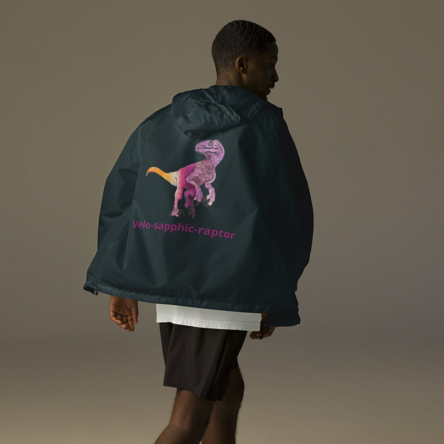 Unisex lightweight Velo-sapphic-raptor zip up windbreaker