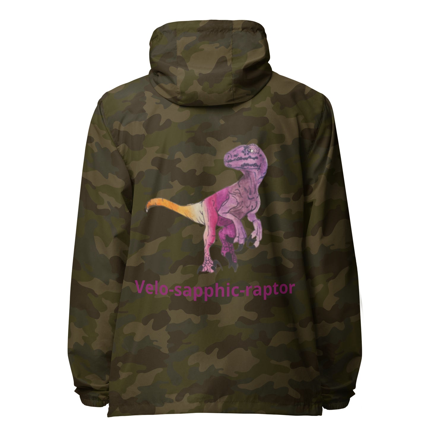 Unisex lightweight Velo-sapphic-raptor zip up windbreaker