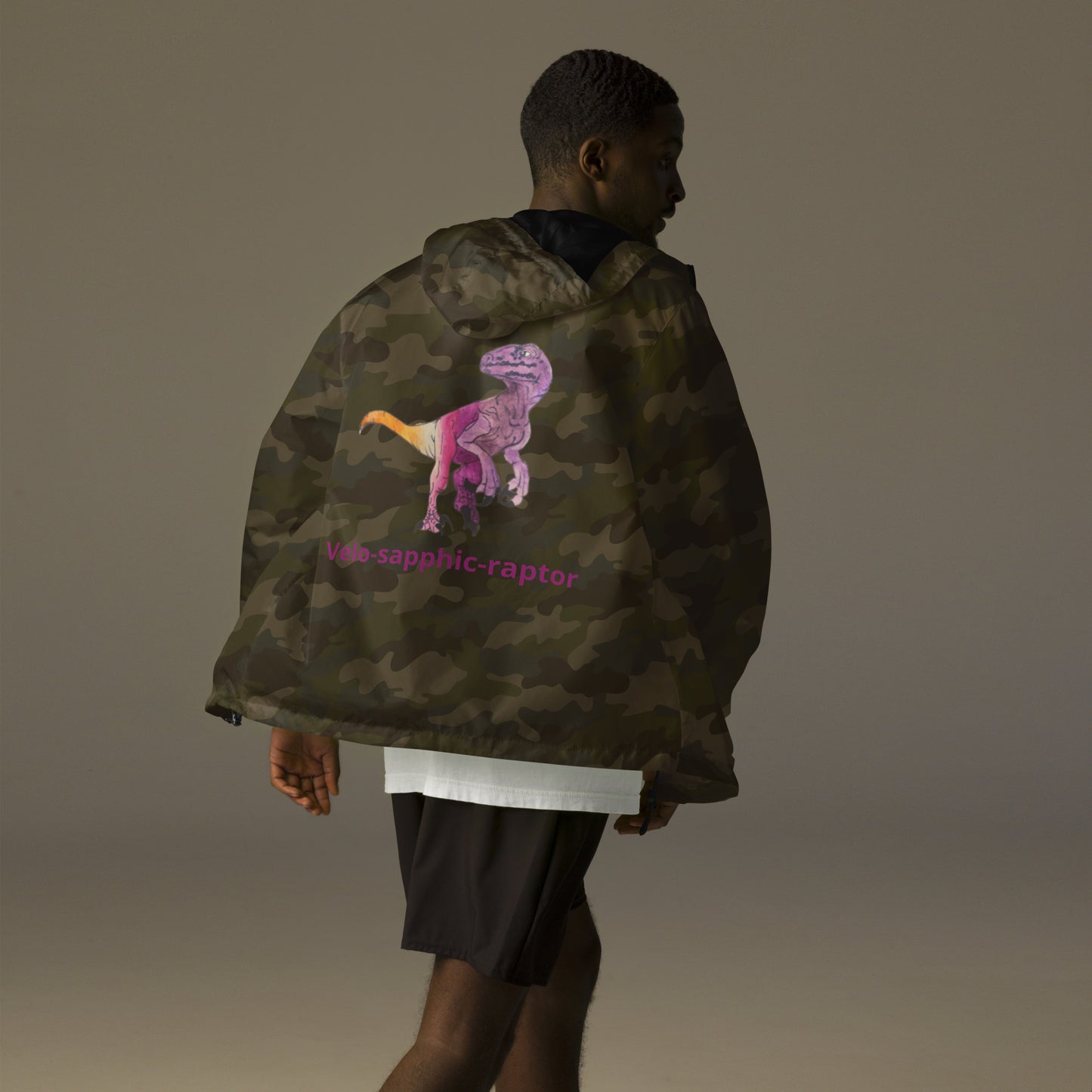 Unisex lightweight Velo-sapphic-raptor zip up windbreaker