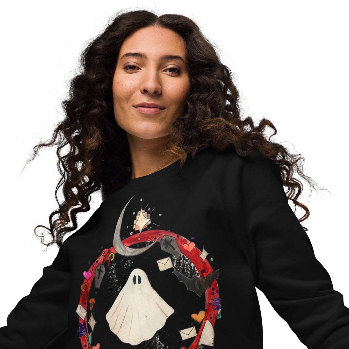 Unisex organic raglan sweatshirt