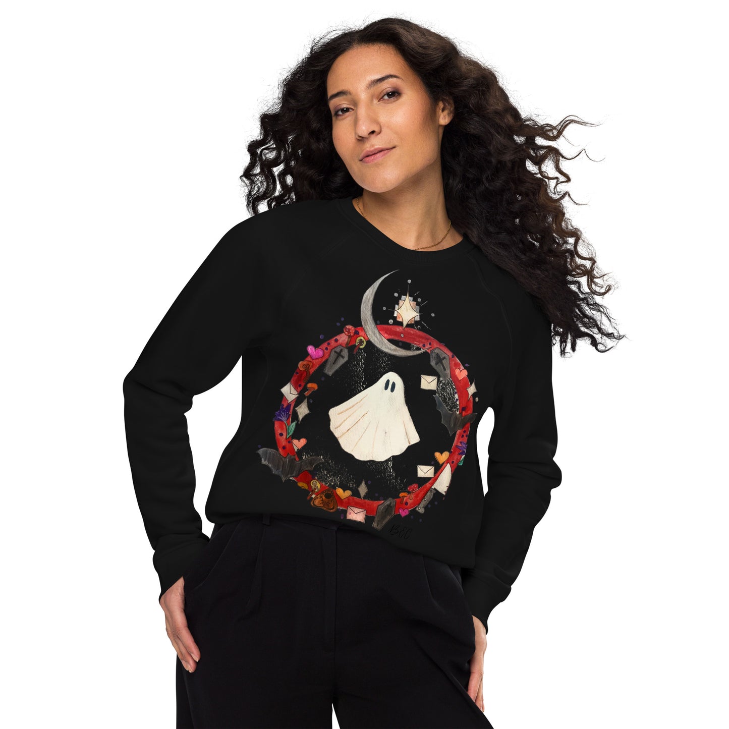 Unisex organic raglan sweatshirt