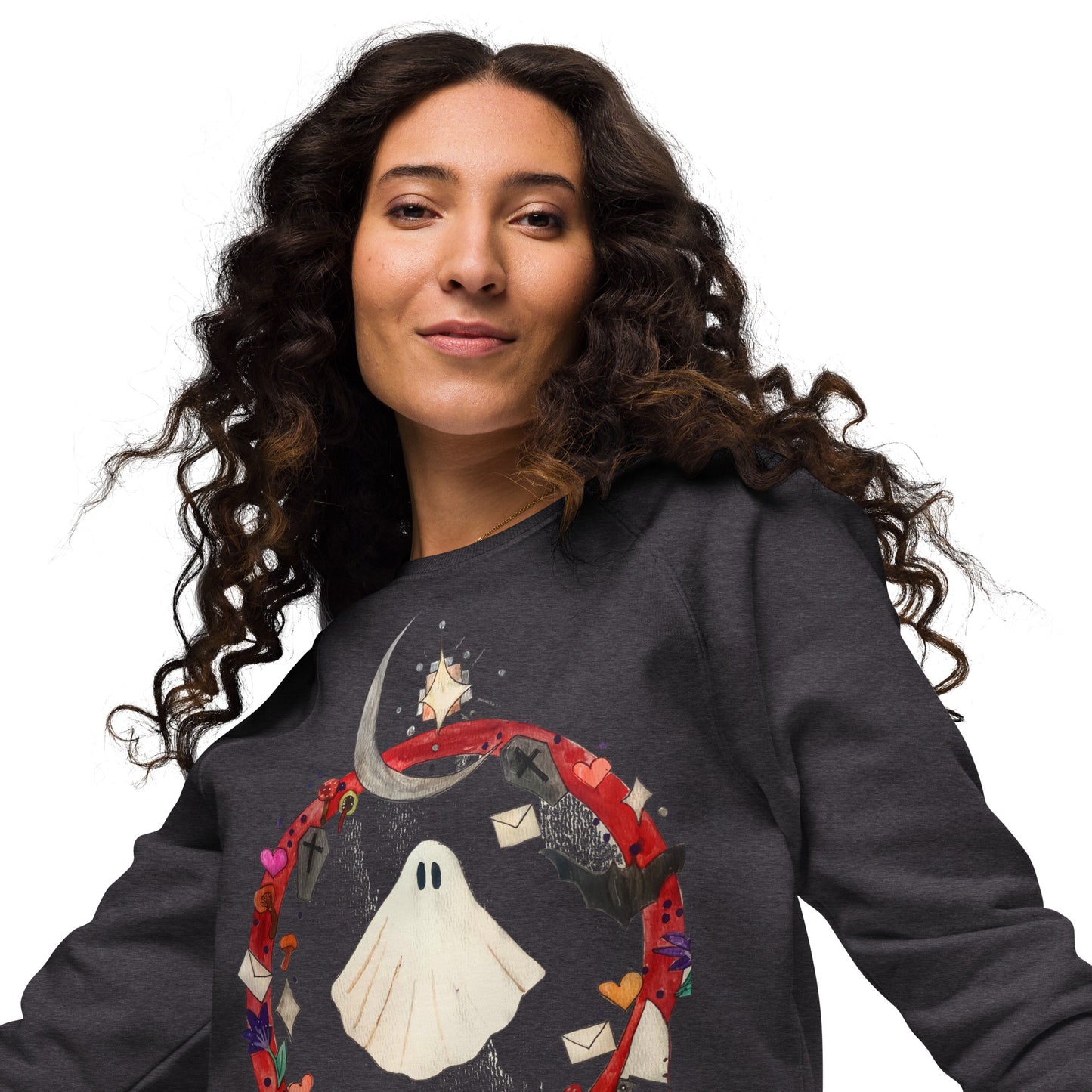 Unisex organic raglan sweatshirt
