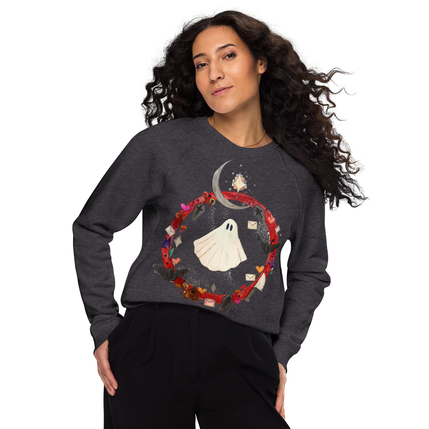 Unisex organic raglan sweatshirt