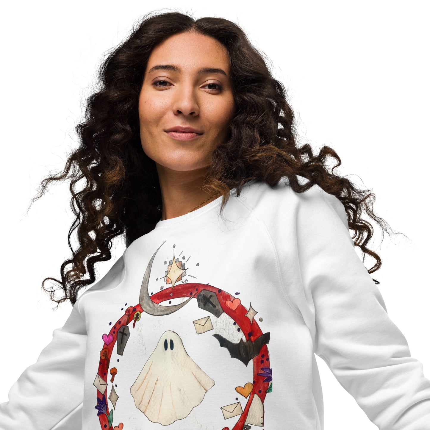 Unisex organic raglan sweatshirt