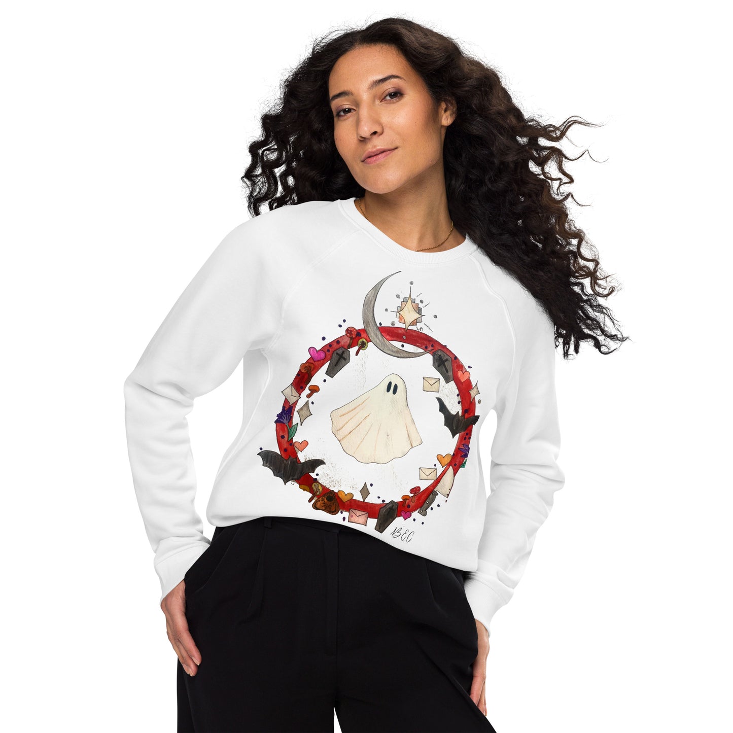 Unisex organic raglan sweatshirt