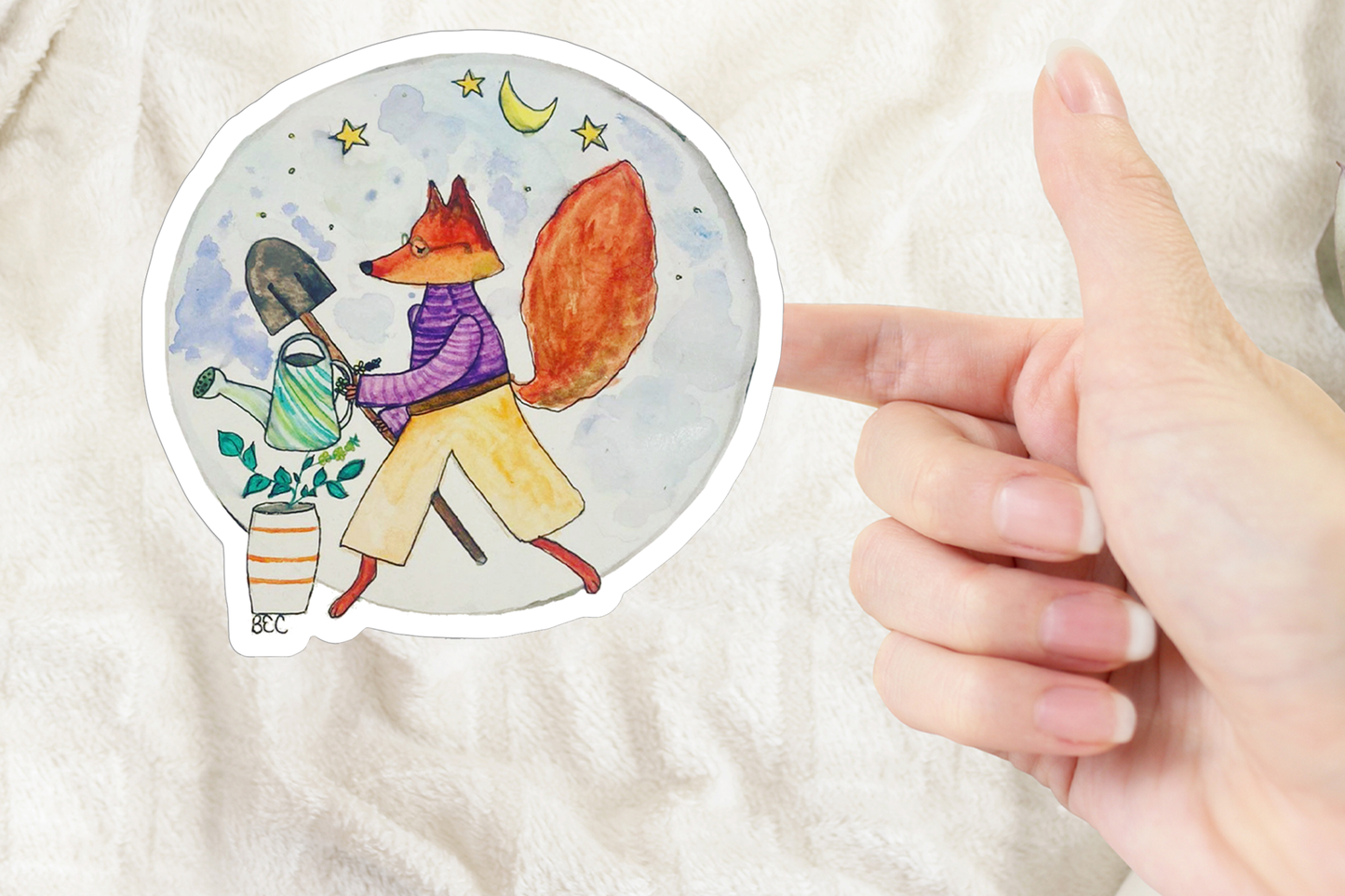 Garden Fox Large Sticker
