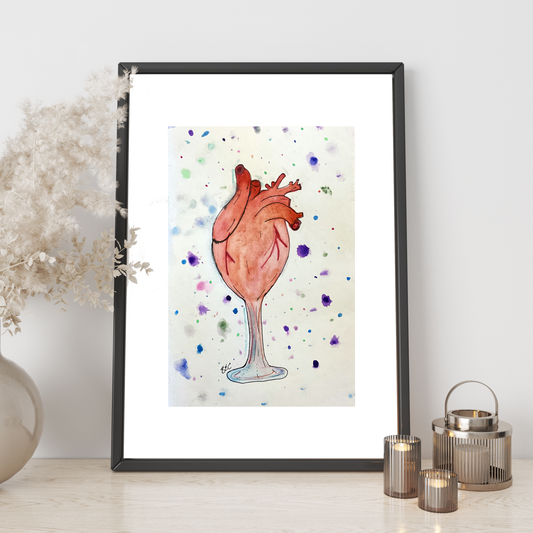 Wine Heart Print