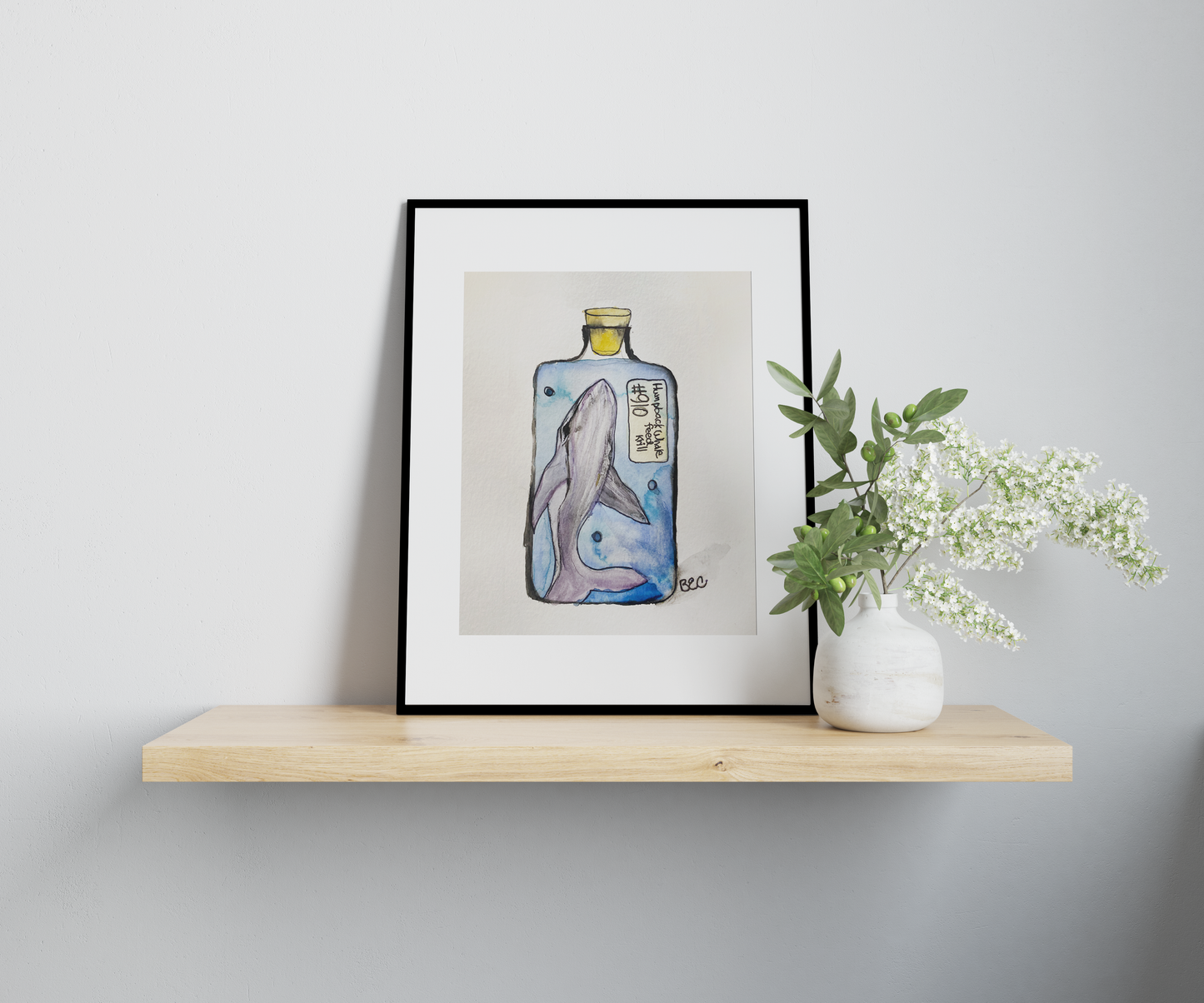 Whale in a Bottle Print