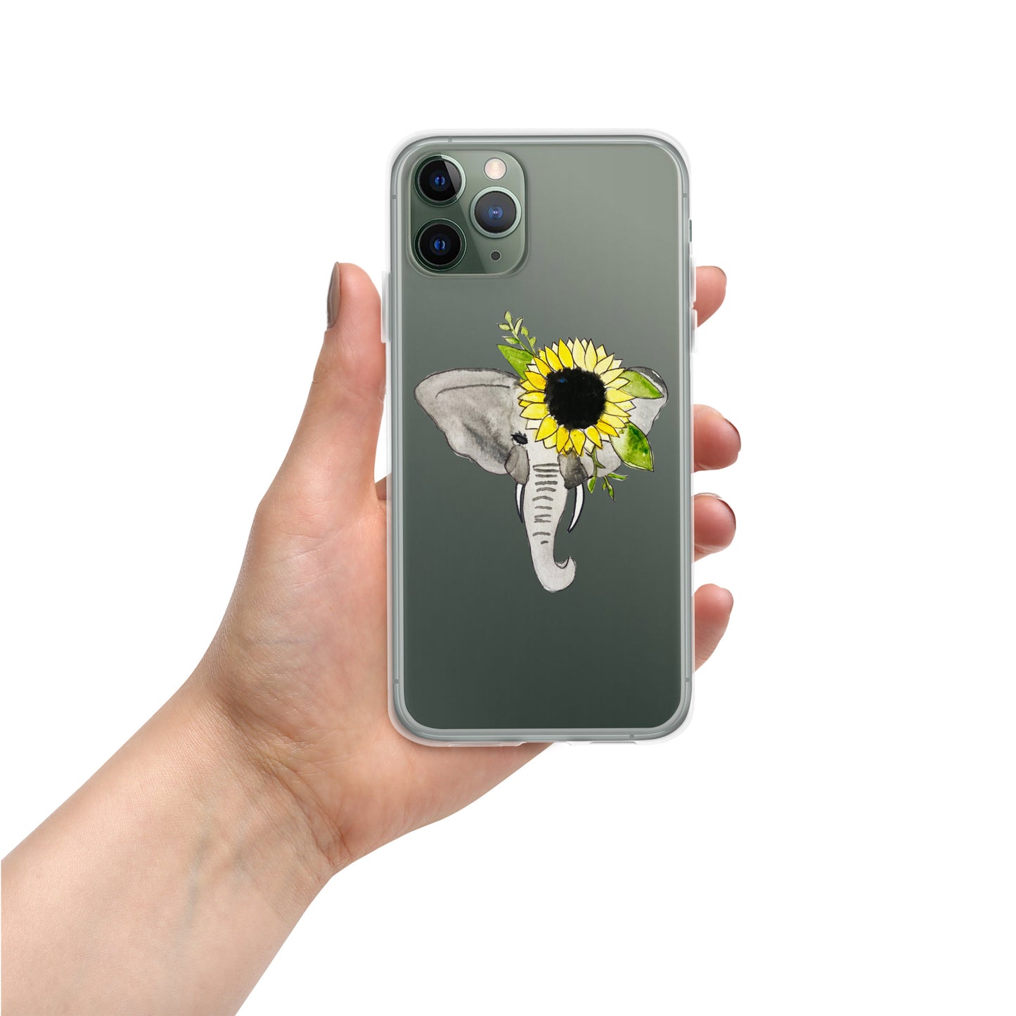 Elephant Sunflower Clear Case for iPhone®