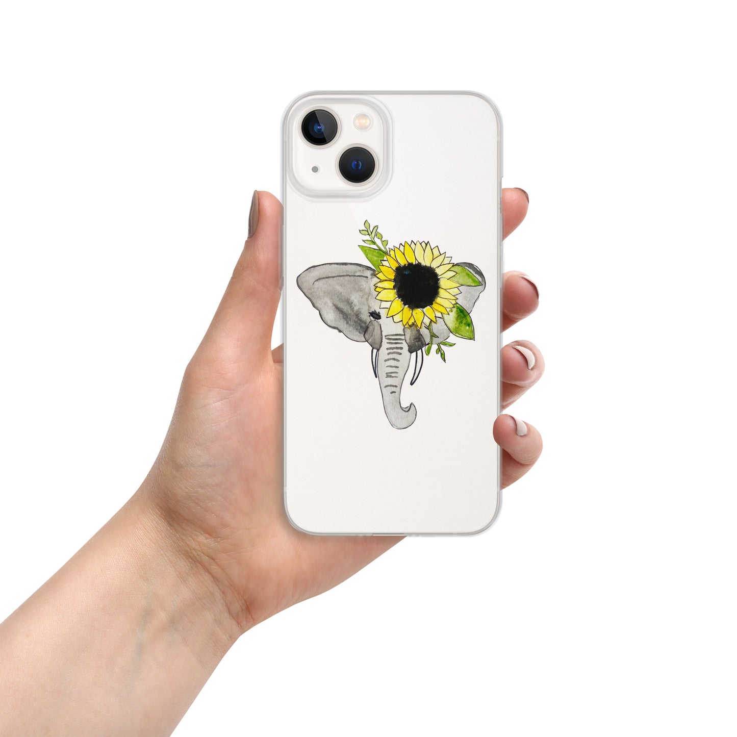 Elephant Sunflower Clear Case for iPhone®