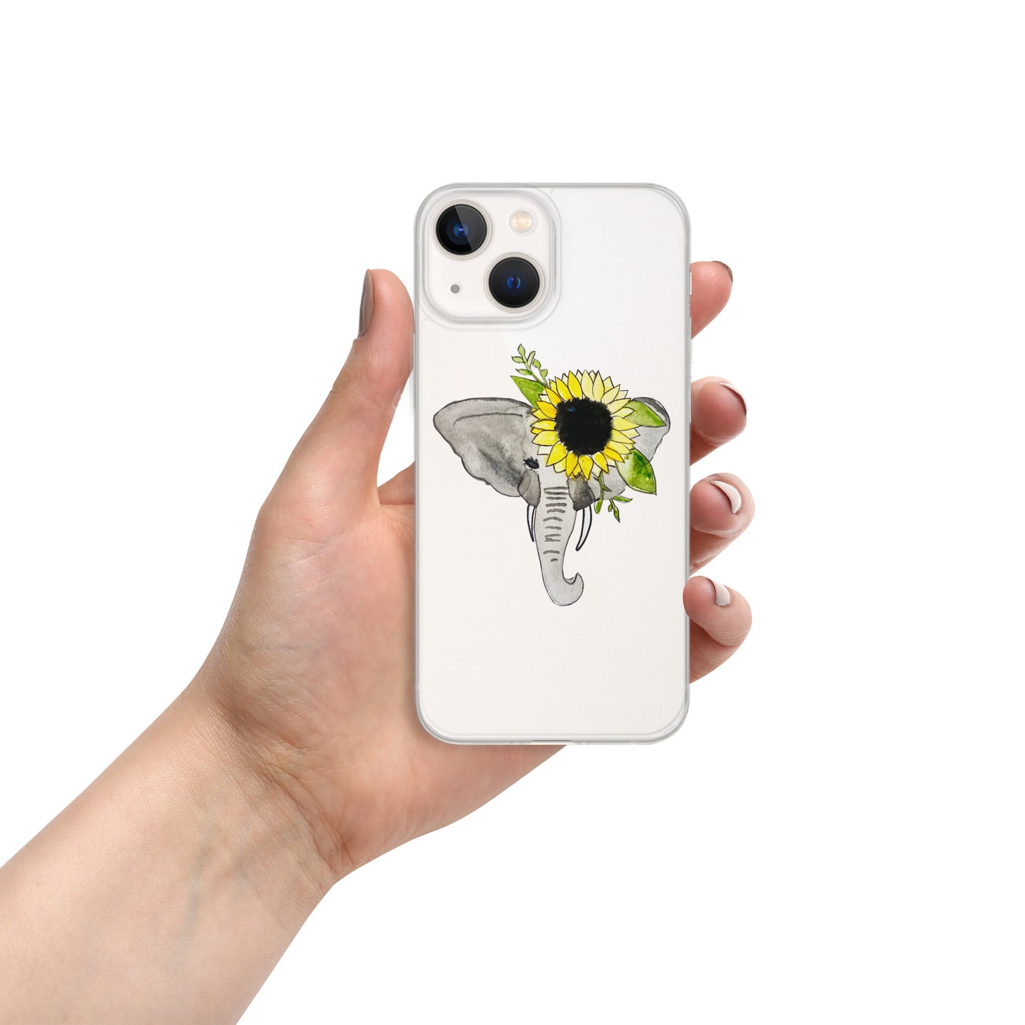 Elephant Sunflower Clear Case for iPhone®