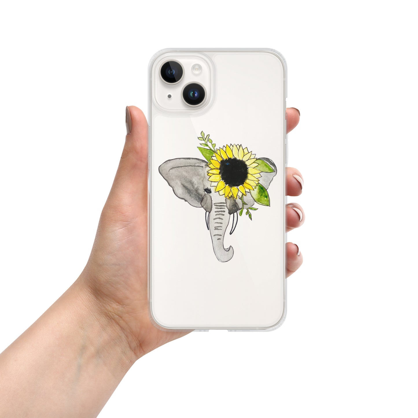 Elephant Sunflower Clear Case for iPhone®