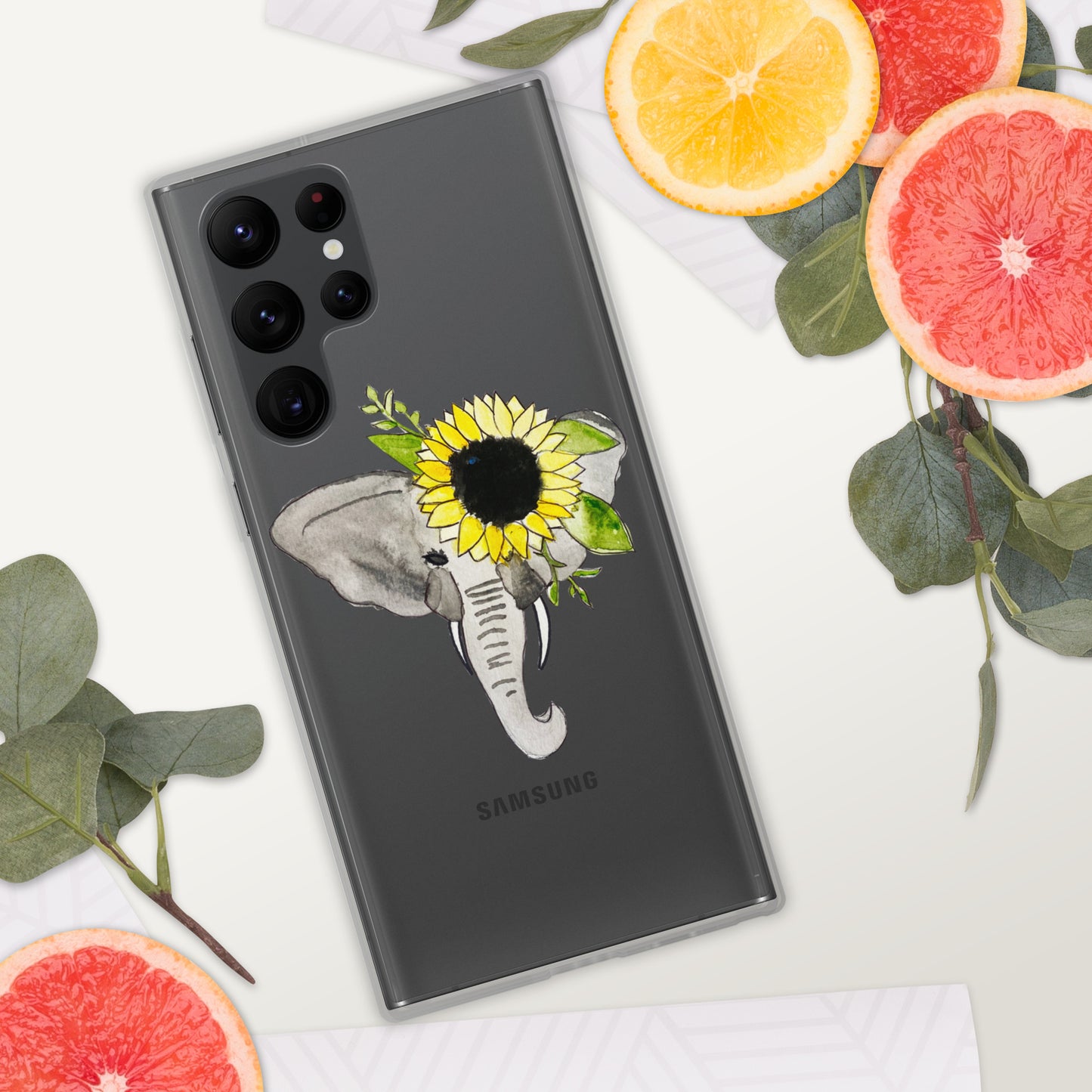 Elephant Sunflower Clear Case for Samsung®