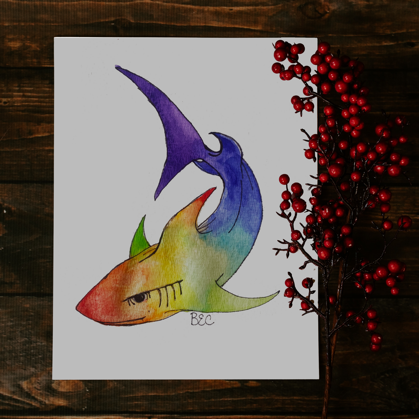 Rainbow Shark Print