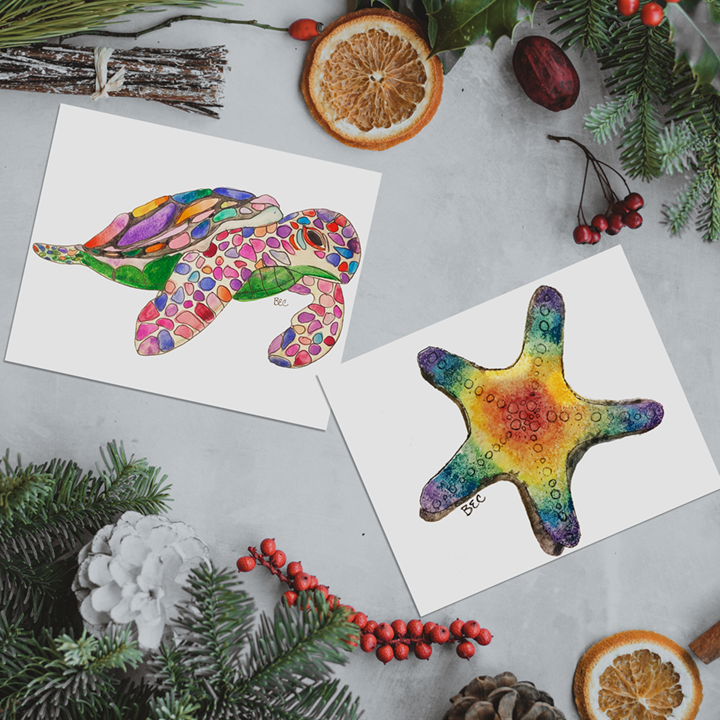 Rainbow Seaturtle Print