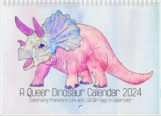 Queer Dinosaur Watercolor Calendar