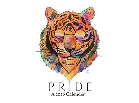 🌈 2026 Pride Flag Sunglasses Animals Watercolor Calendar | Whimsical Wall Art & Unique Gift