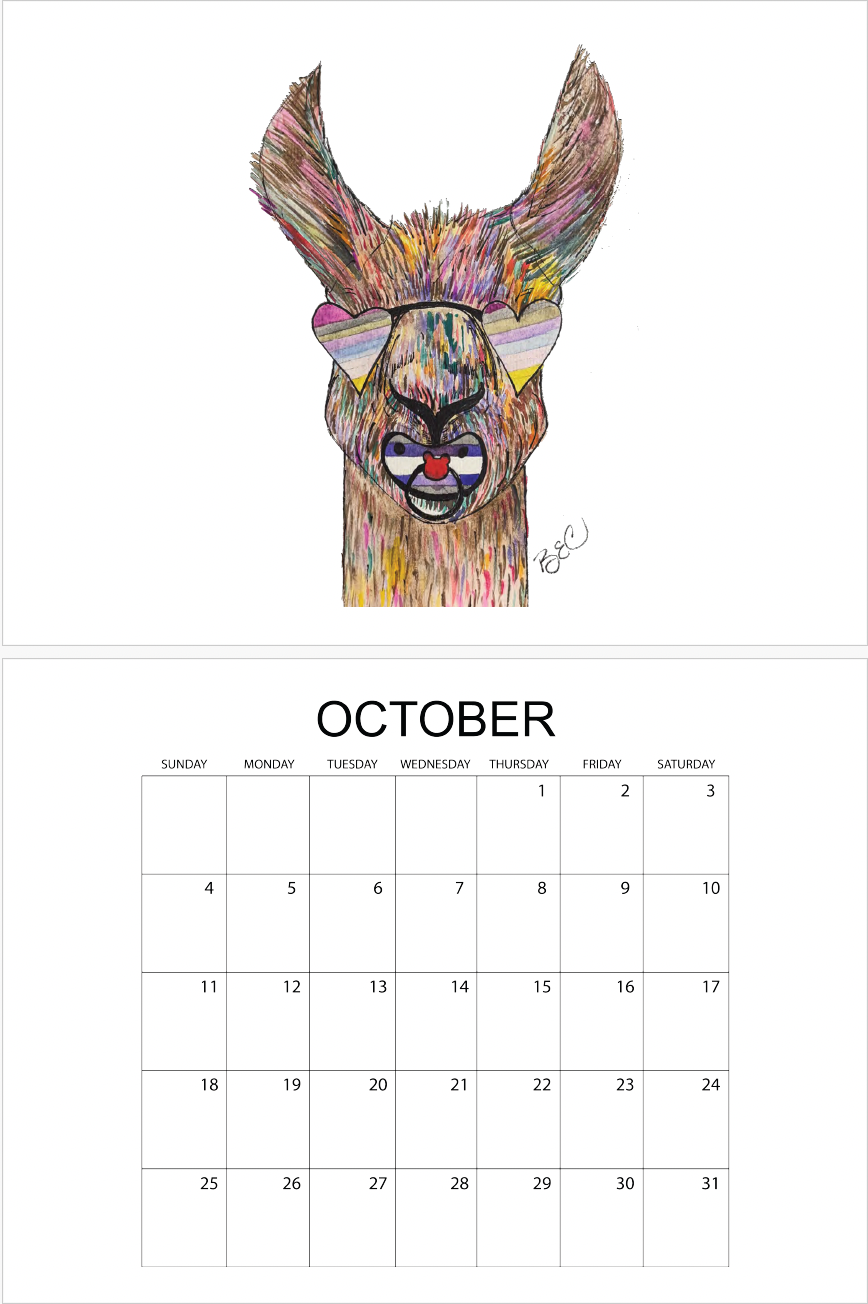 🌈 2026 Pride Flag Sunglasses Animals Watercolor Calendar | Whimsical Wall Art & Unique Gift