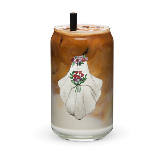 Floral Ghost Can-shaped glass