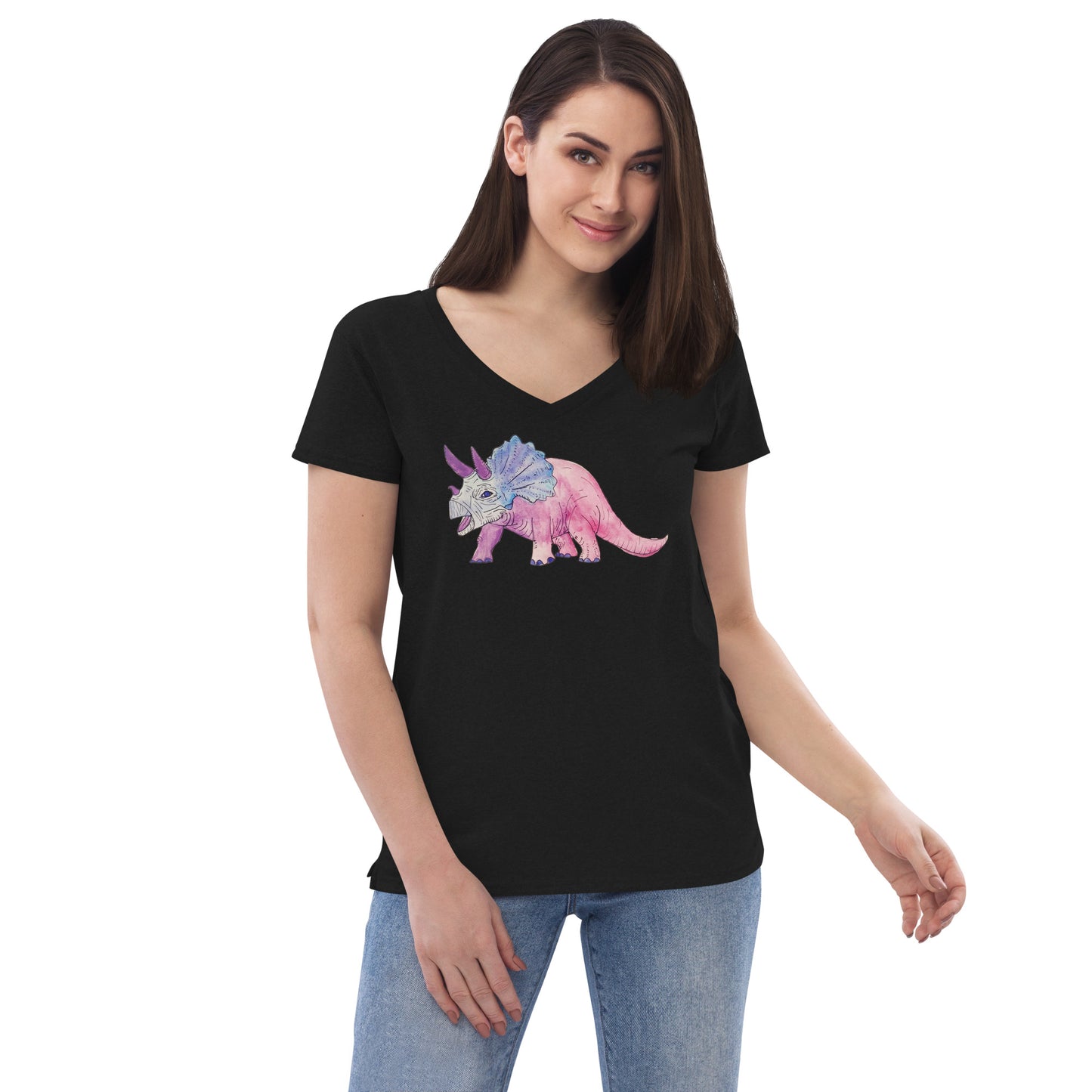 BiCeratops Women’s recycled v-neck t-shirt