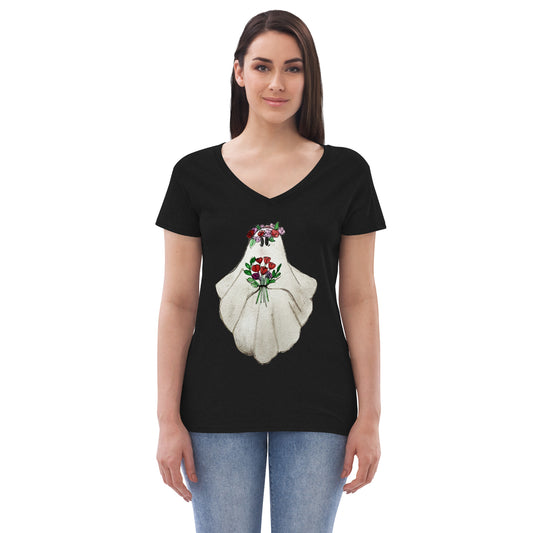 Floral Ghost Women’s recycled v-neck t-shirt