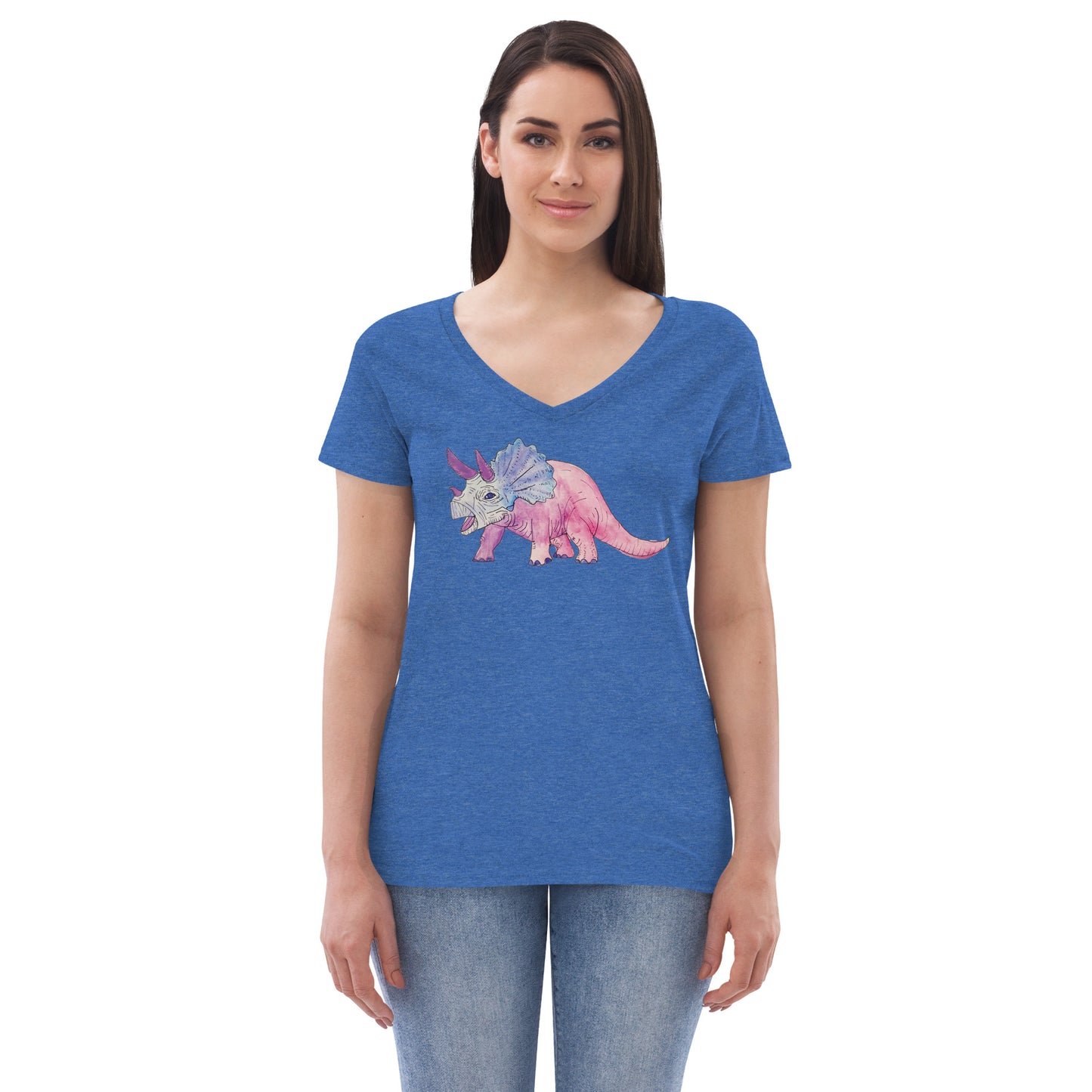 BiCeratops Women’s recycled v-neck t-shirt