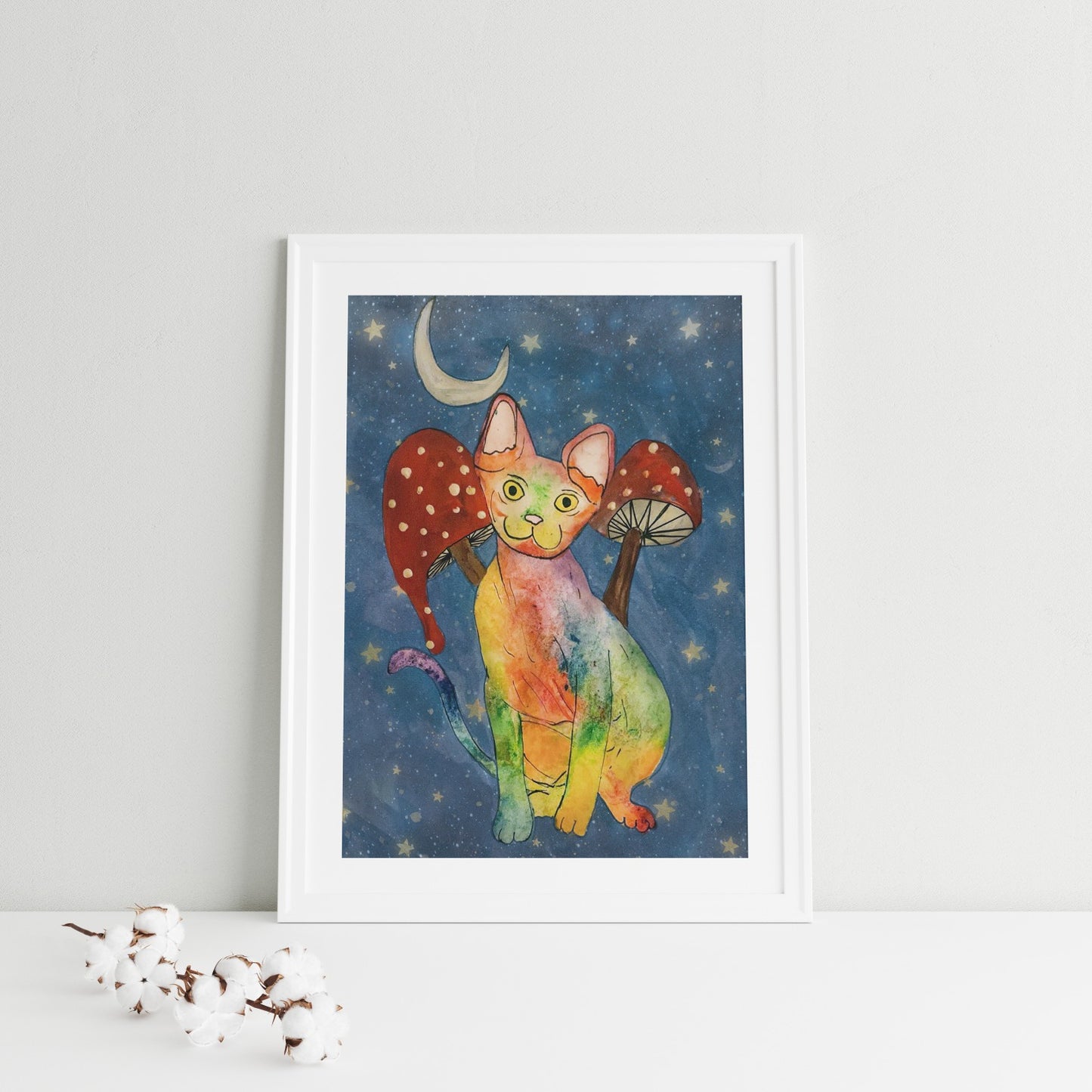 Mushroom Daze Kitty Print