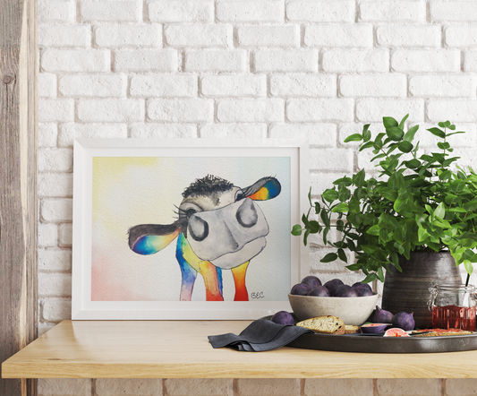 Rainbow Cow Print