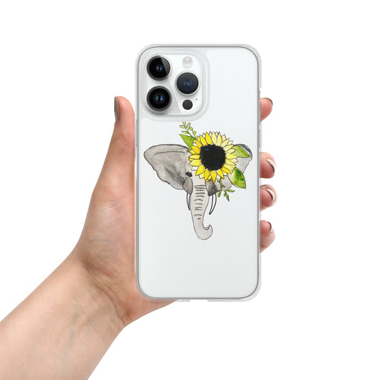 Elephant Sunflower Clear Case for iPhone®