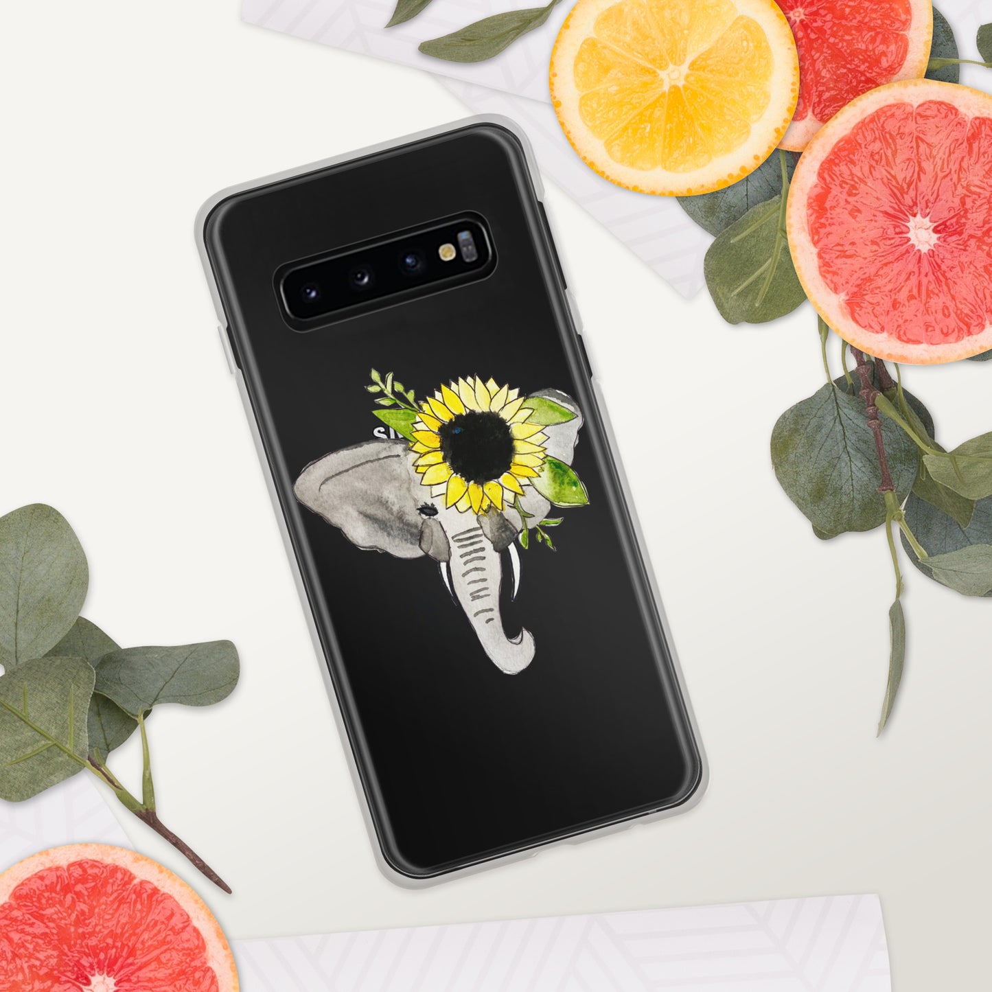 Elephant Sunflower Clear Case for Samsung®