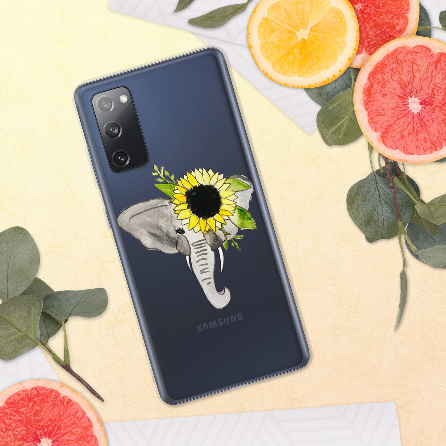 Elephant Sunflower Clear Case for Samsung®