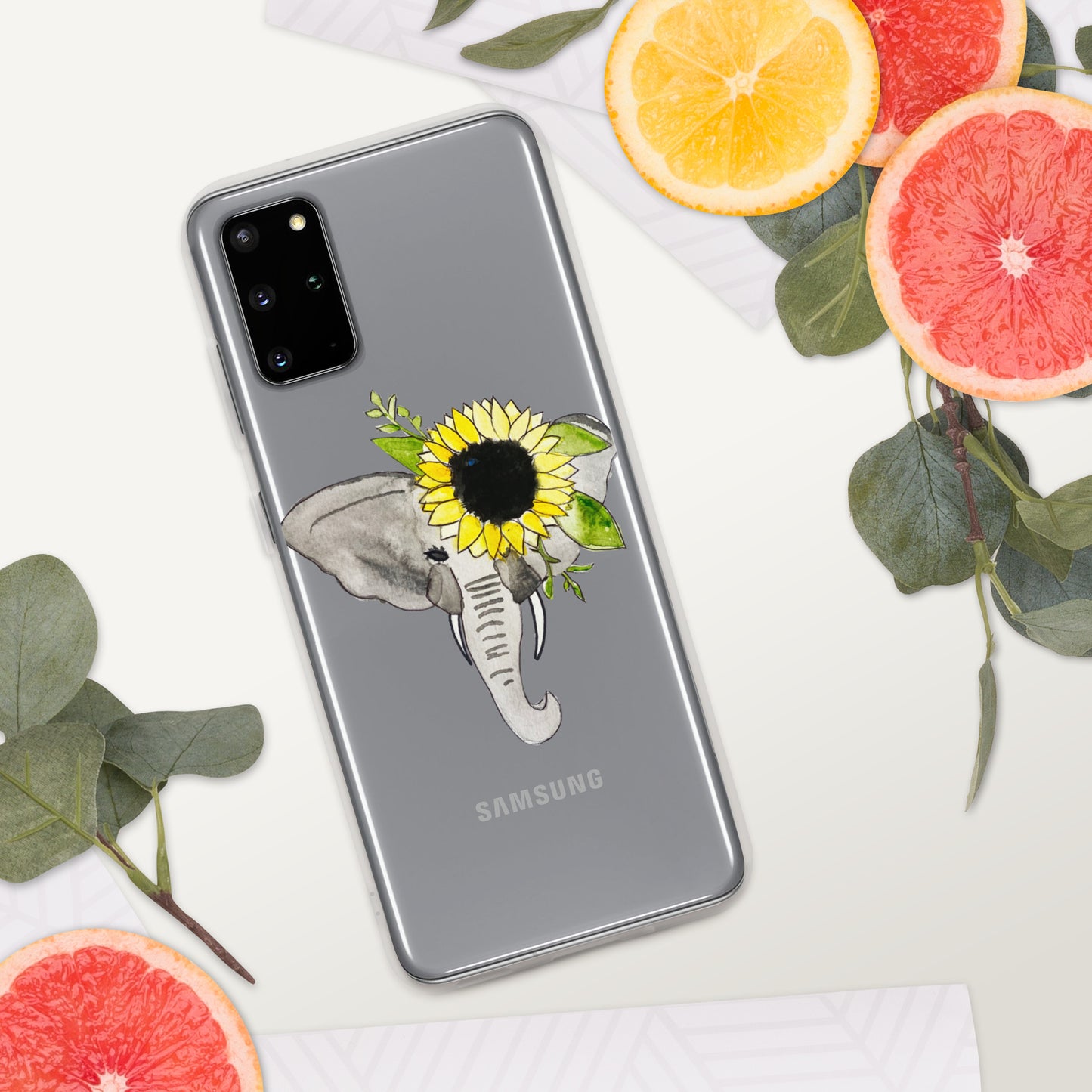 Elephant Sunflower Clear Case for Samsung®