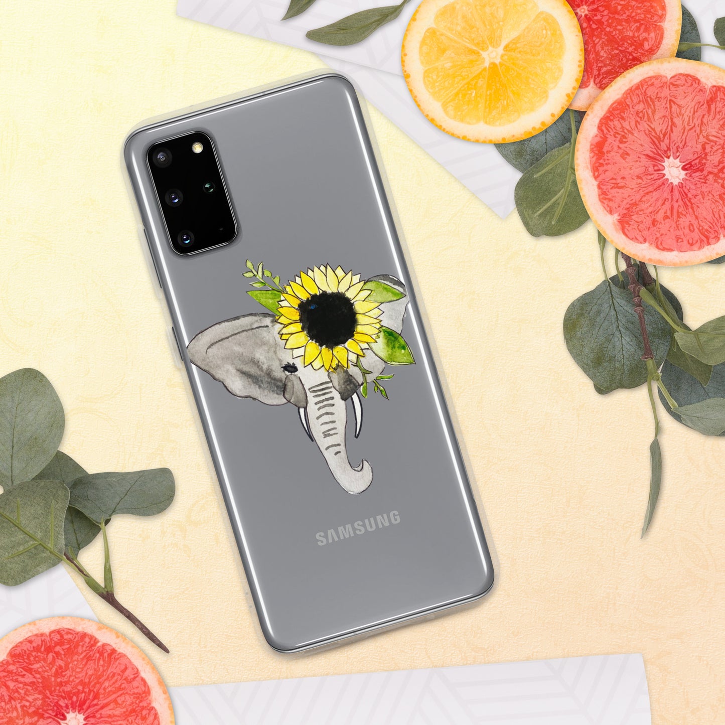 Elephant Sunflower Clear Case for Samsung®