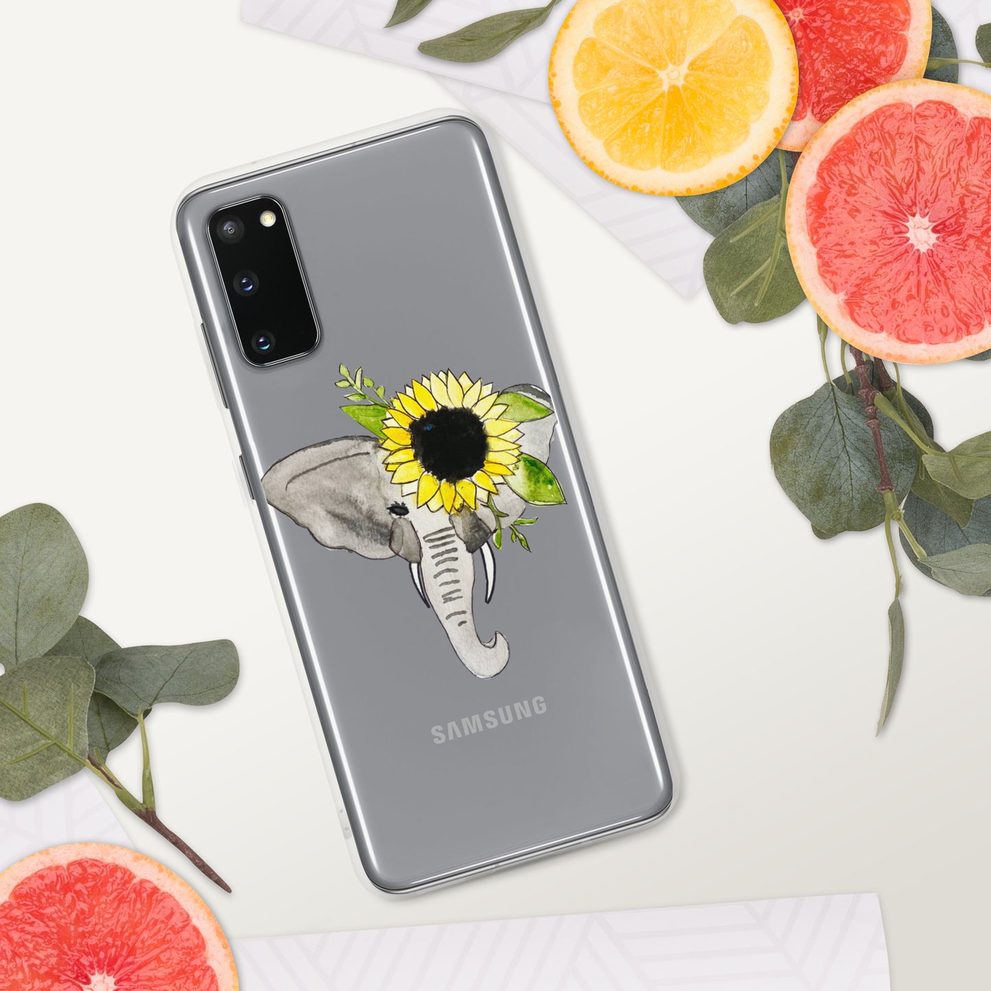 Elephant Sunflower Clear Case for Samsung®