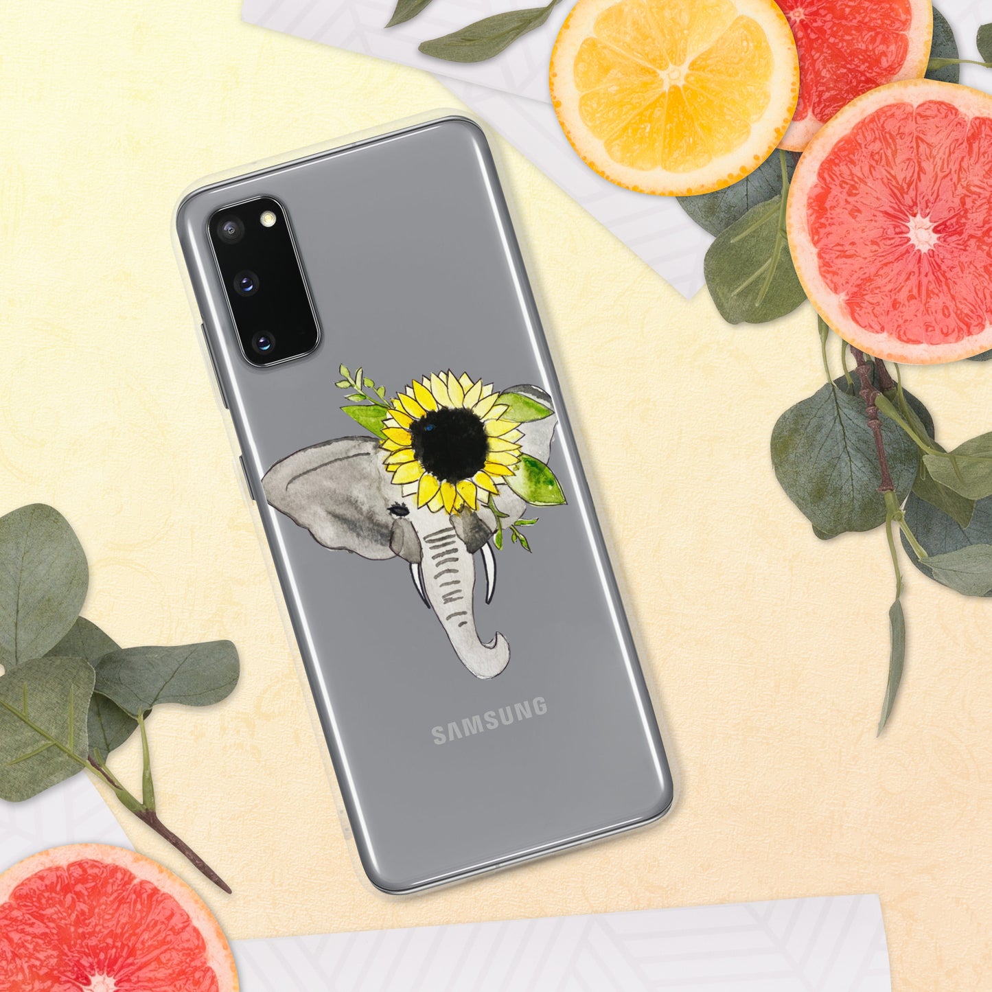 Elephant Sunflower Clear Case for Samsung®