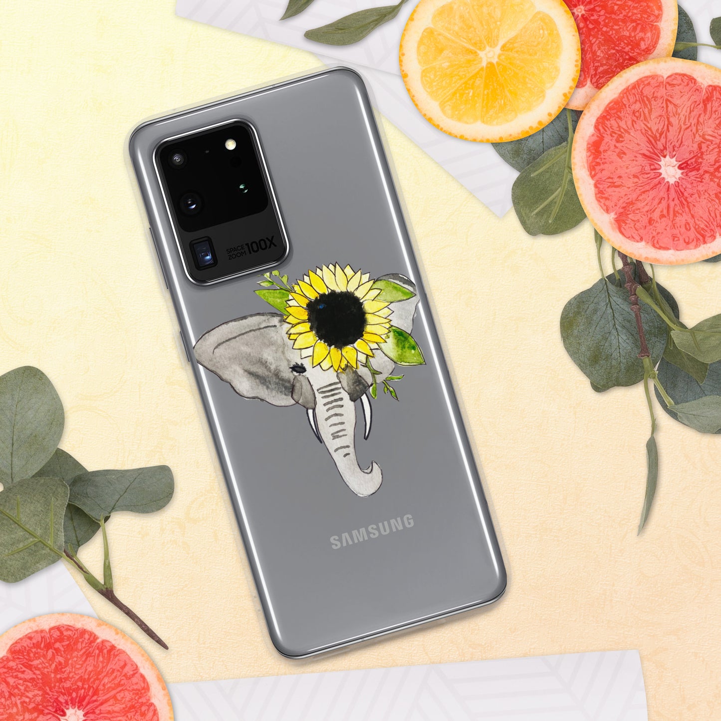 Elephant Sunflower Clear Case for Samsung®