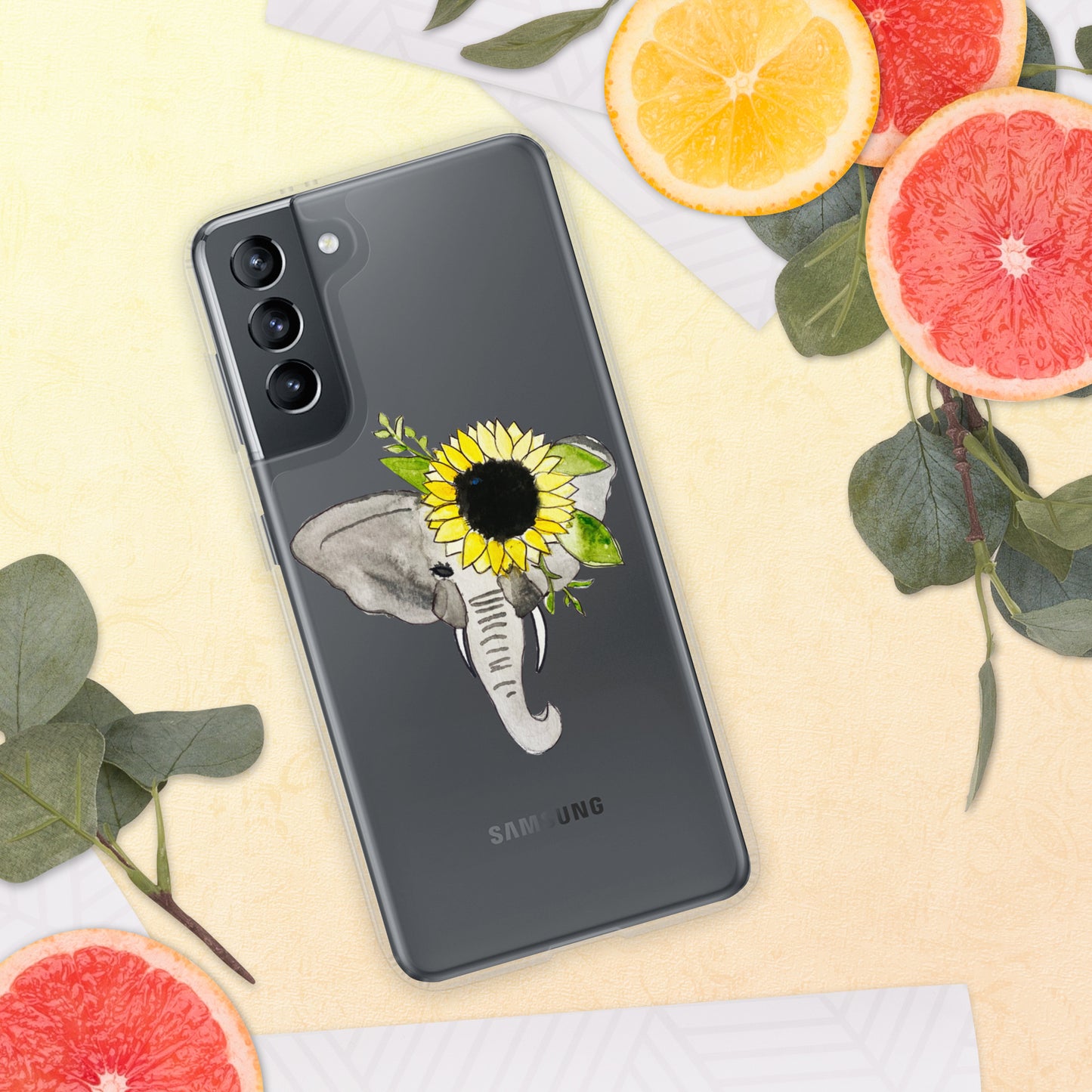 Elephant Sunflower Clear Case for Samsung®