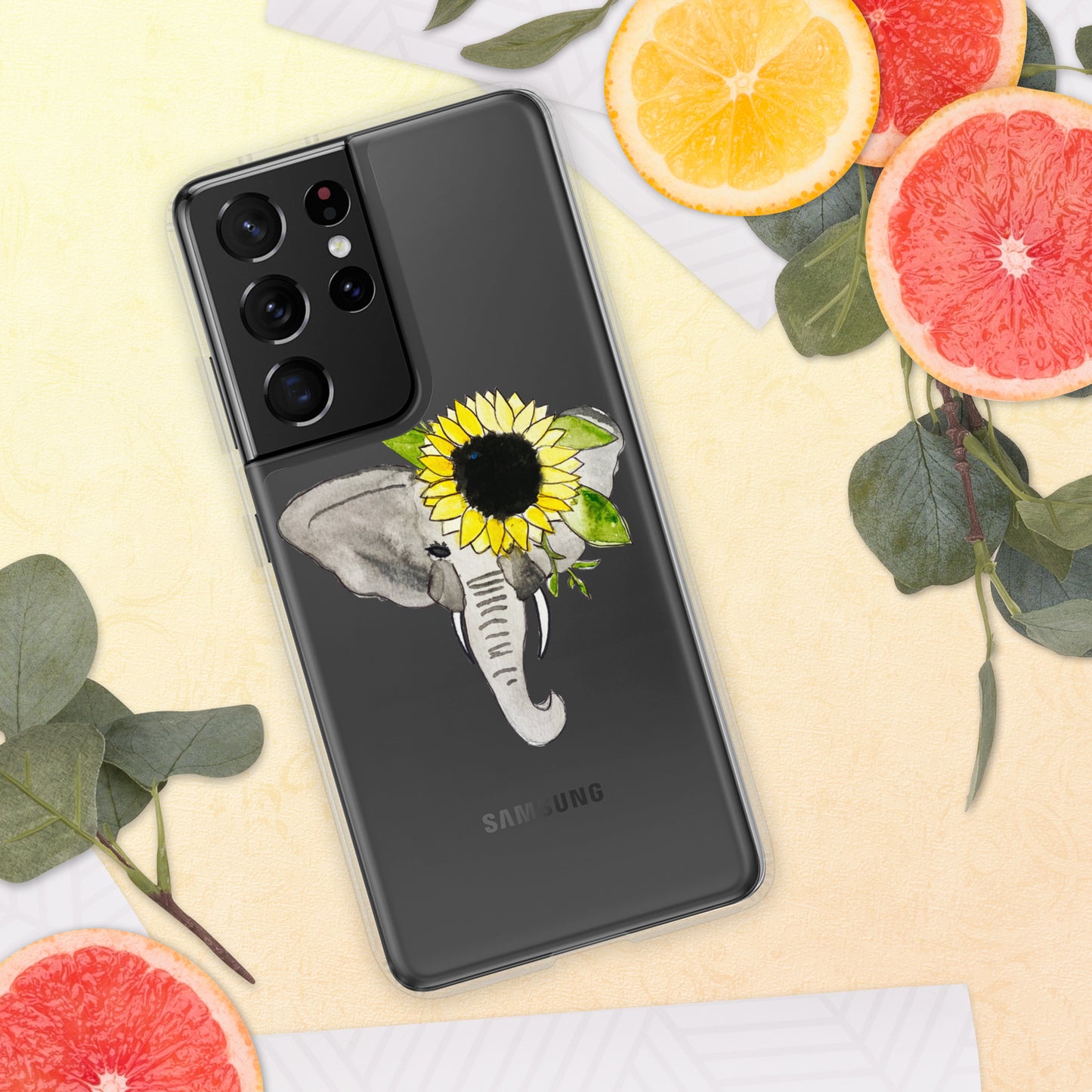 Elephant Sunflower Clear Case for Samsung®