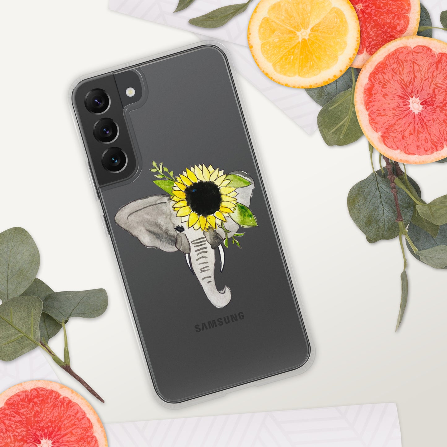 Elephant Sunflower Clear Case for Samsung®