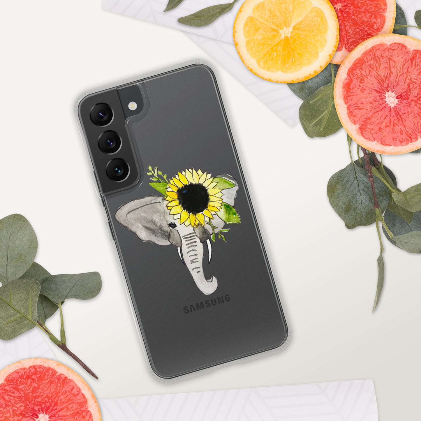 Elephant Sunflower Clear Case for Samsung®