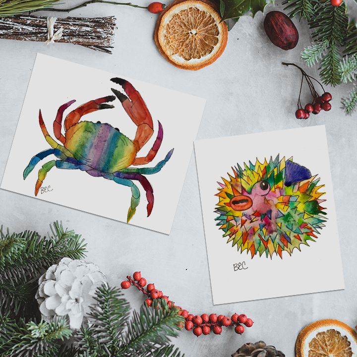 Rainbow Crab Print