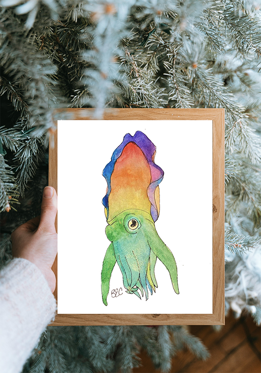 Rainbow Cuttlefish Print