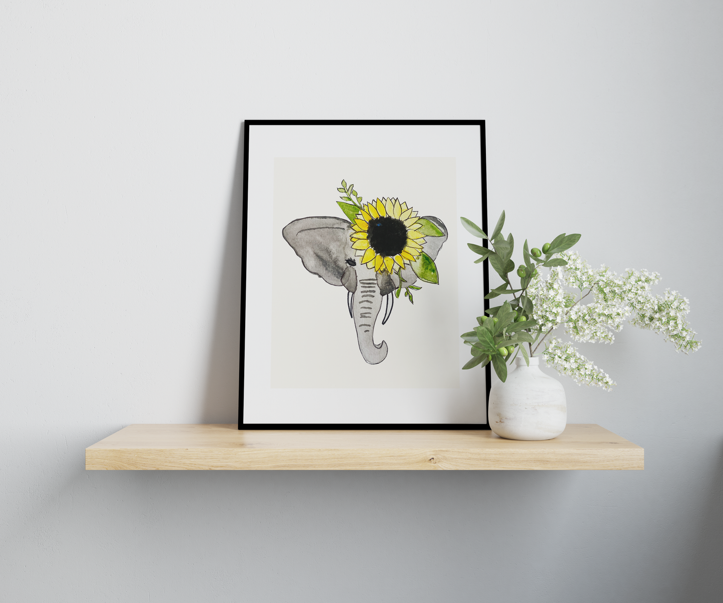 Sunflower Elephant Print