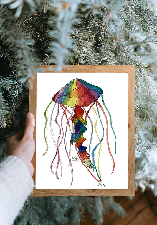 Rainbow Jellyfish Print